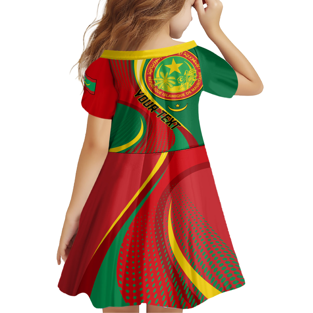 Personalised Mauritania Independence Day Family Matching Short Sleeve Bodycon Dress and Hawaiian Shirt Mauritanian Seal Special Version - Wonder Print Shop