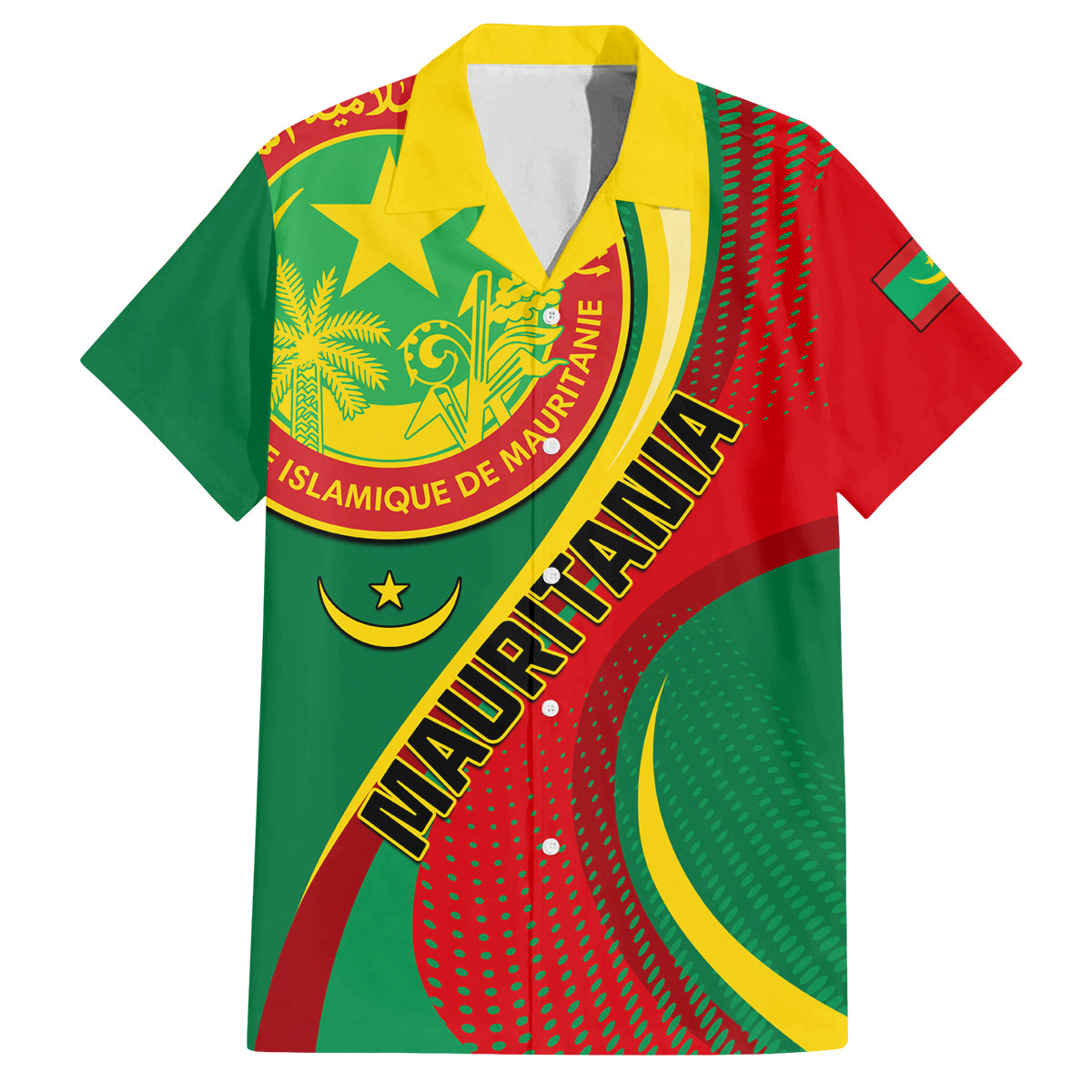 Personalised Mauritania Independence Day Family Matching Summer Maxi Dress and Hawaiian Shirt Mauritanian Seal Special Version - Wonder Print Shop