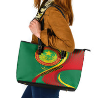 Mauritania Independence Day Leather Tote Bag Mauritanian Seal Special Version - Wonder Print Shop