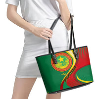 Mauritania Independence Day Leather Tote Bag Mauritanian Seal Special Version - Wonder Print Shop