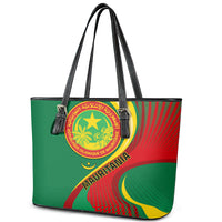 Mauritania Independence Day Leather Tote Bag Mauritanian Seal Special Version - Wonder Print Shop