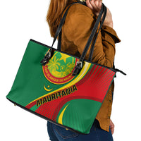 Mauritania Independence Day Leather Tote Bag Mauritanian Seal Special Version - Wonder Print Shop