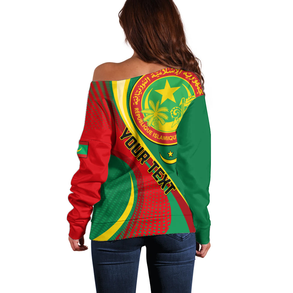 Personalised Mauritania Independence Day Off Shoulder Sweater Mauritanian Seal Special Version - Wonder Print Shop