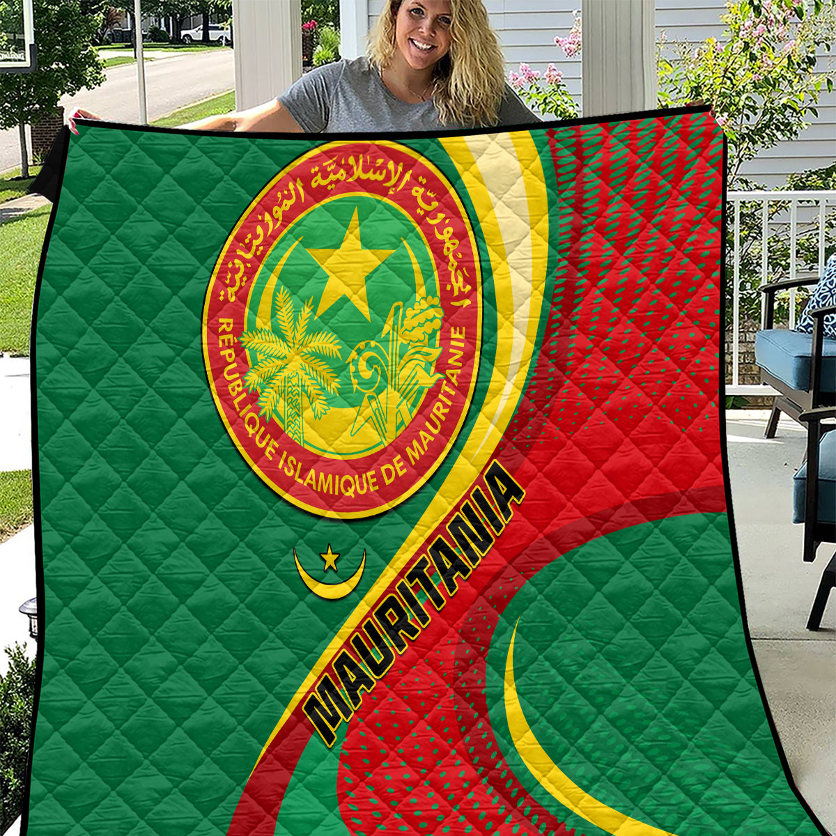 Mauritania Independence Day Quilt Mauritanian Seal Special Version - Wonder Print Shop