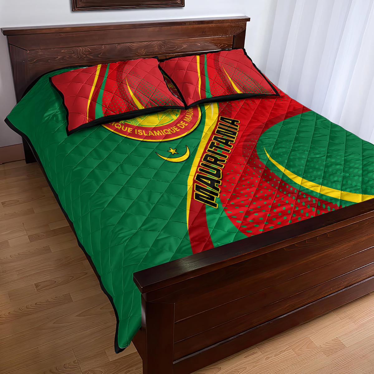 Mauritania Independence Day Quilt Bed Set Mauritanian Seal Special Version - Wonder Print Shop