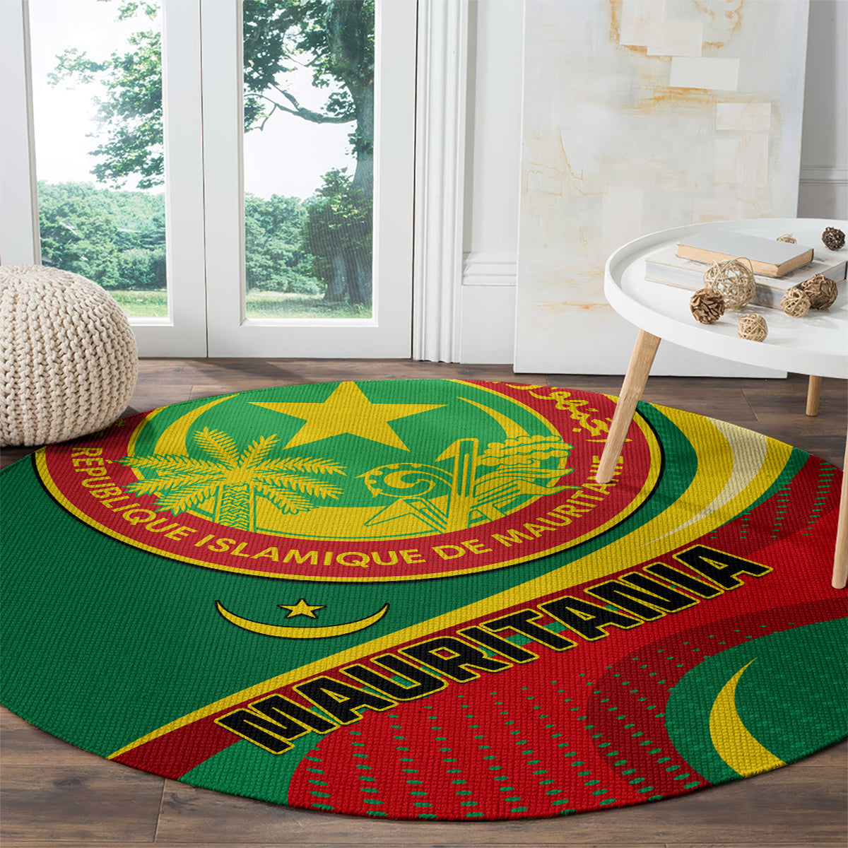 personalised-mauritania-independence-day-round-carpet-mauritanian-seal-special-version