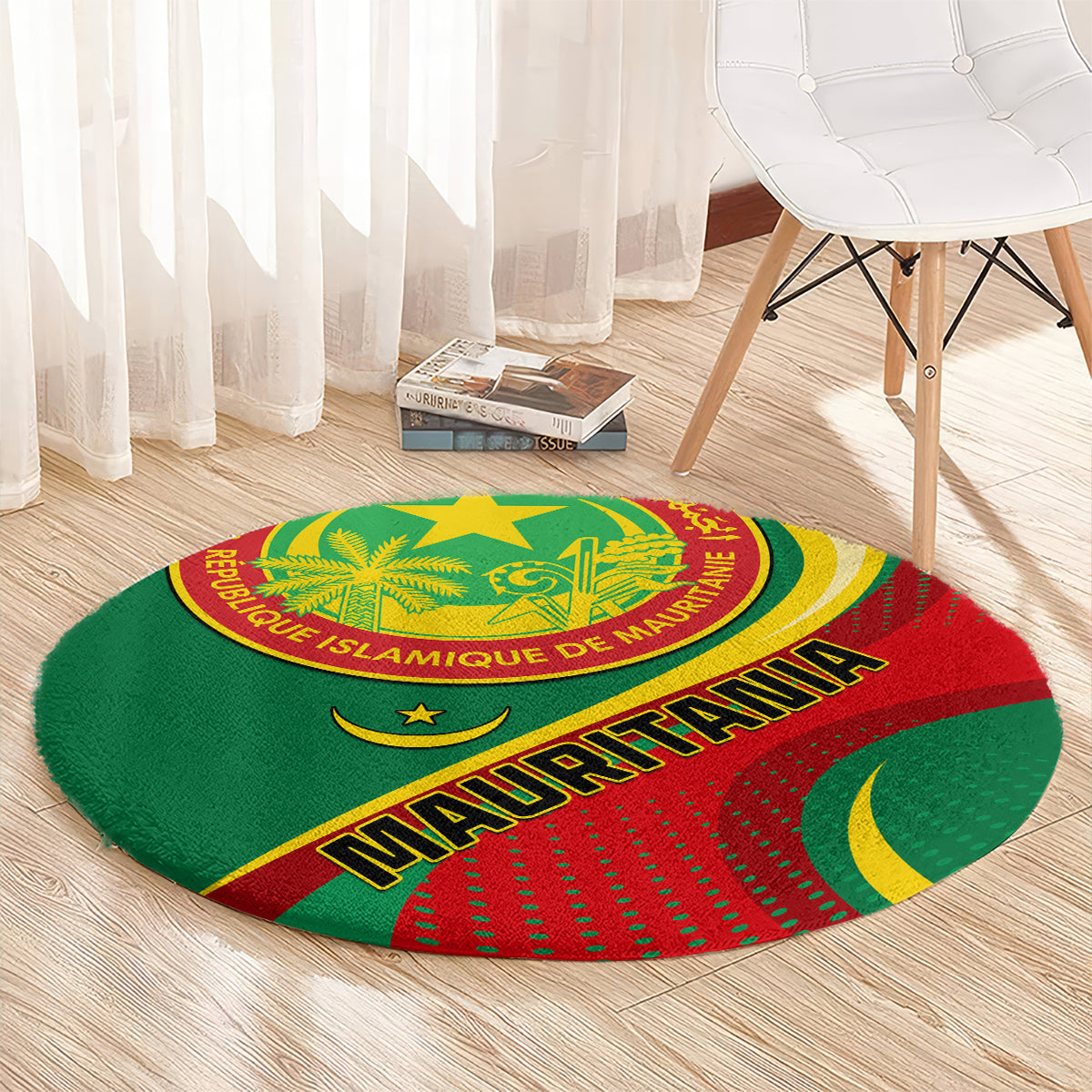personalised-mauritania-independence-day-round-carpet-mauritanian-seal-special-version