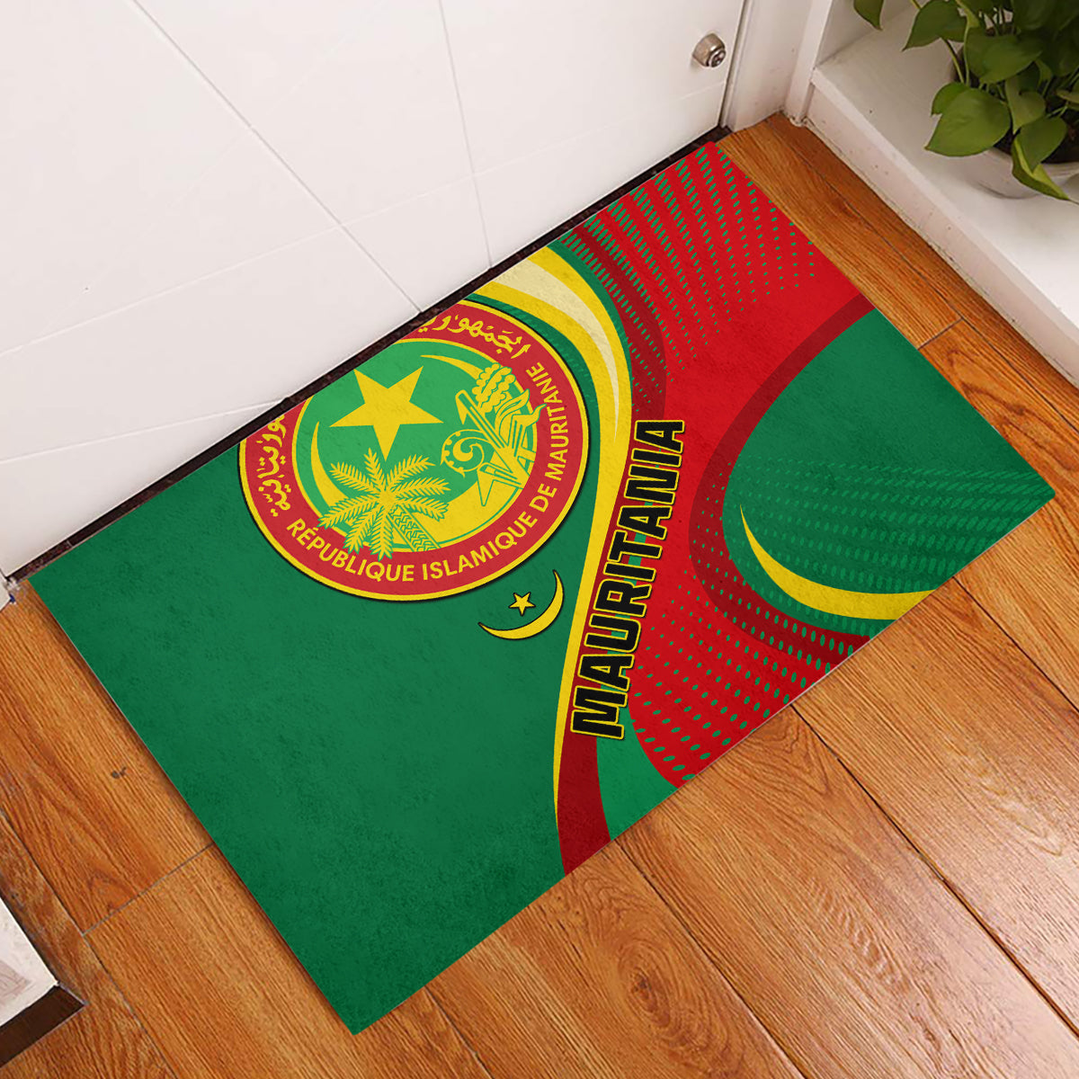 Mauritania Independence Day Rubber Doormat Mauritanian Seal Special Version - Wonder Print Shop