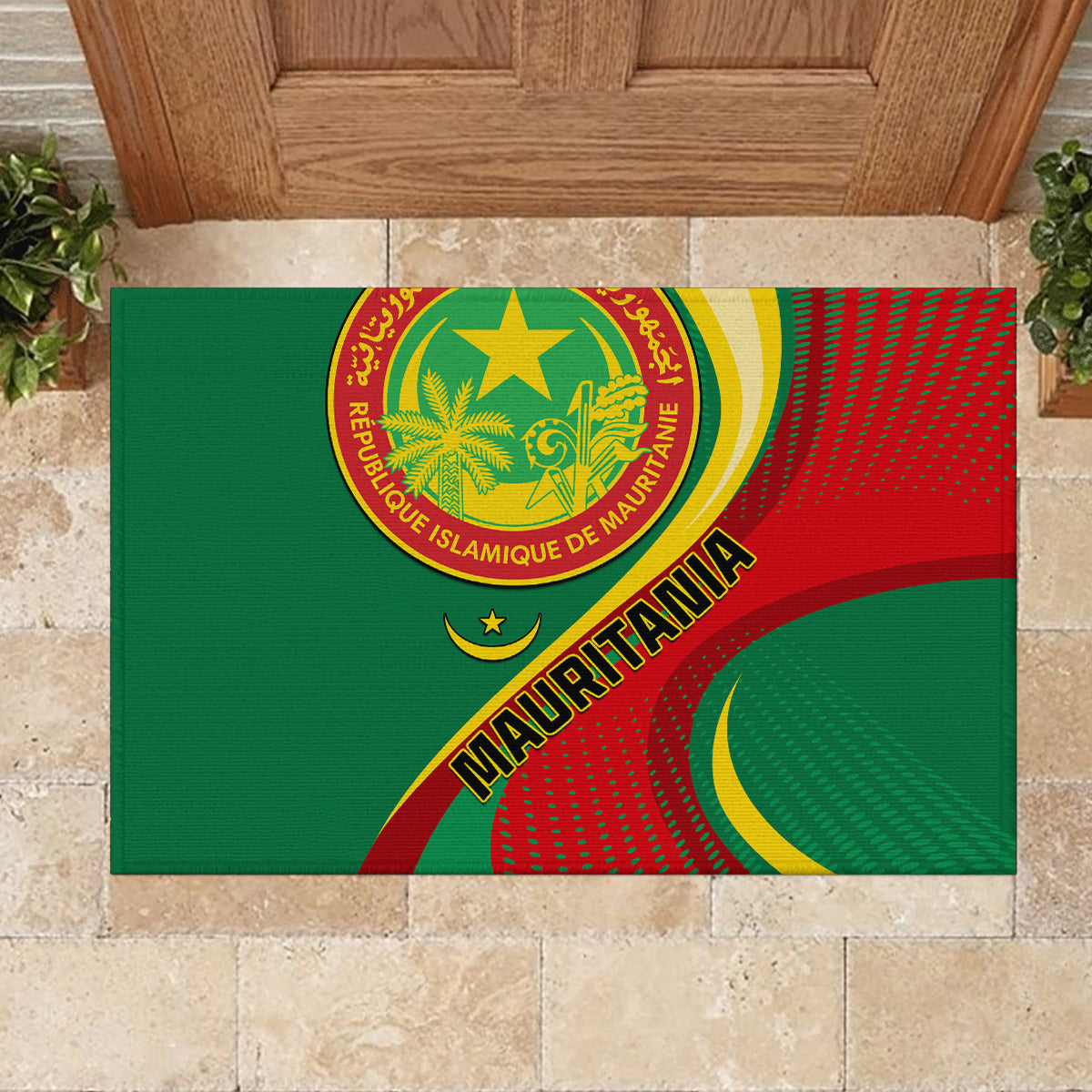 Mauritania Independence Day Rubber Doormat Mauritanian Seal Special Version - Wonder Print Shop