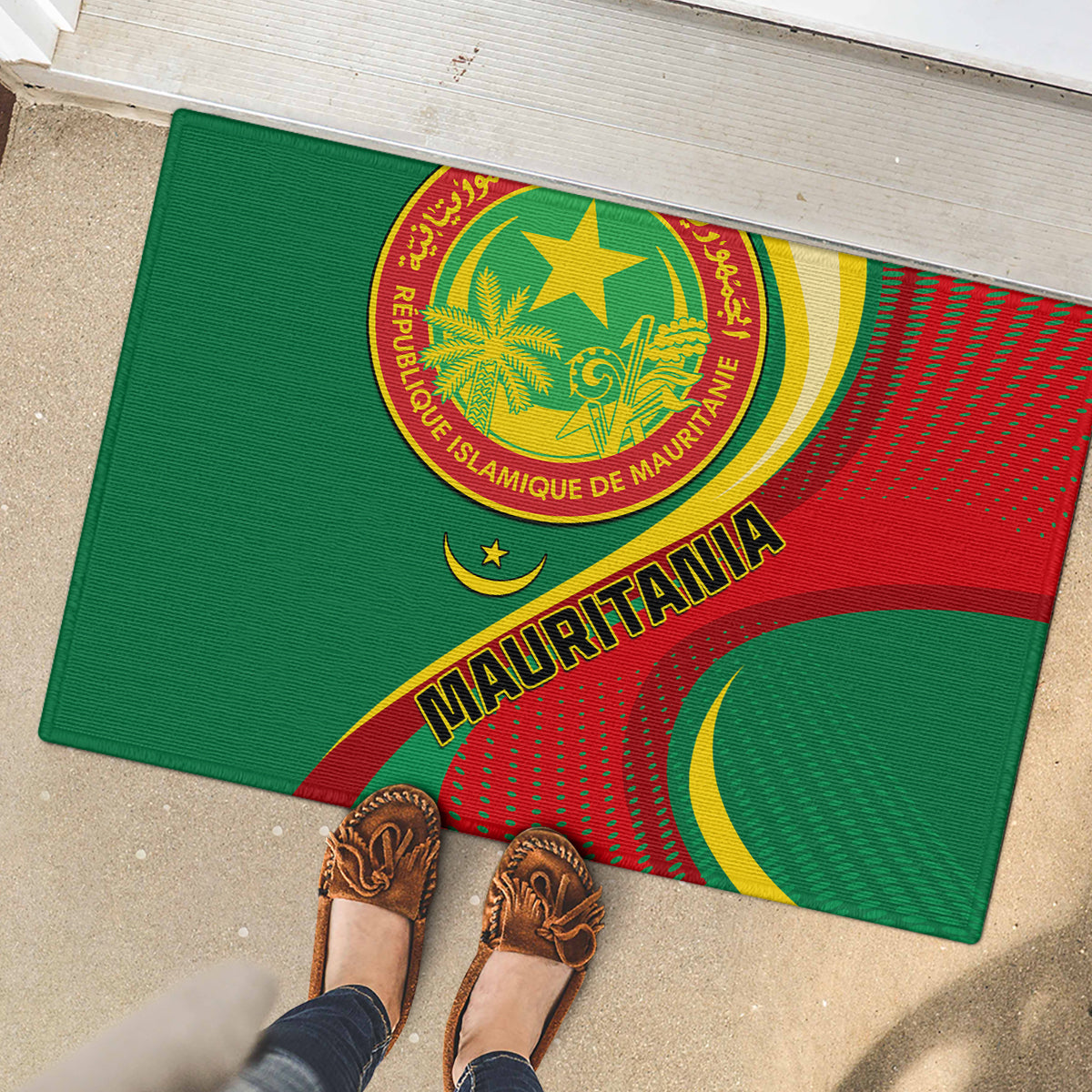 Mauritania Independence Day Rubber Doormat Mauritanian Seal Special Version - Wonder Print Shop