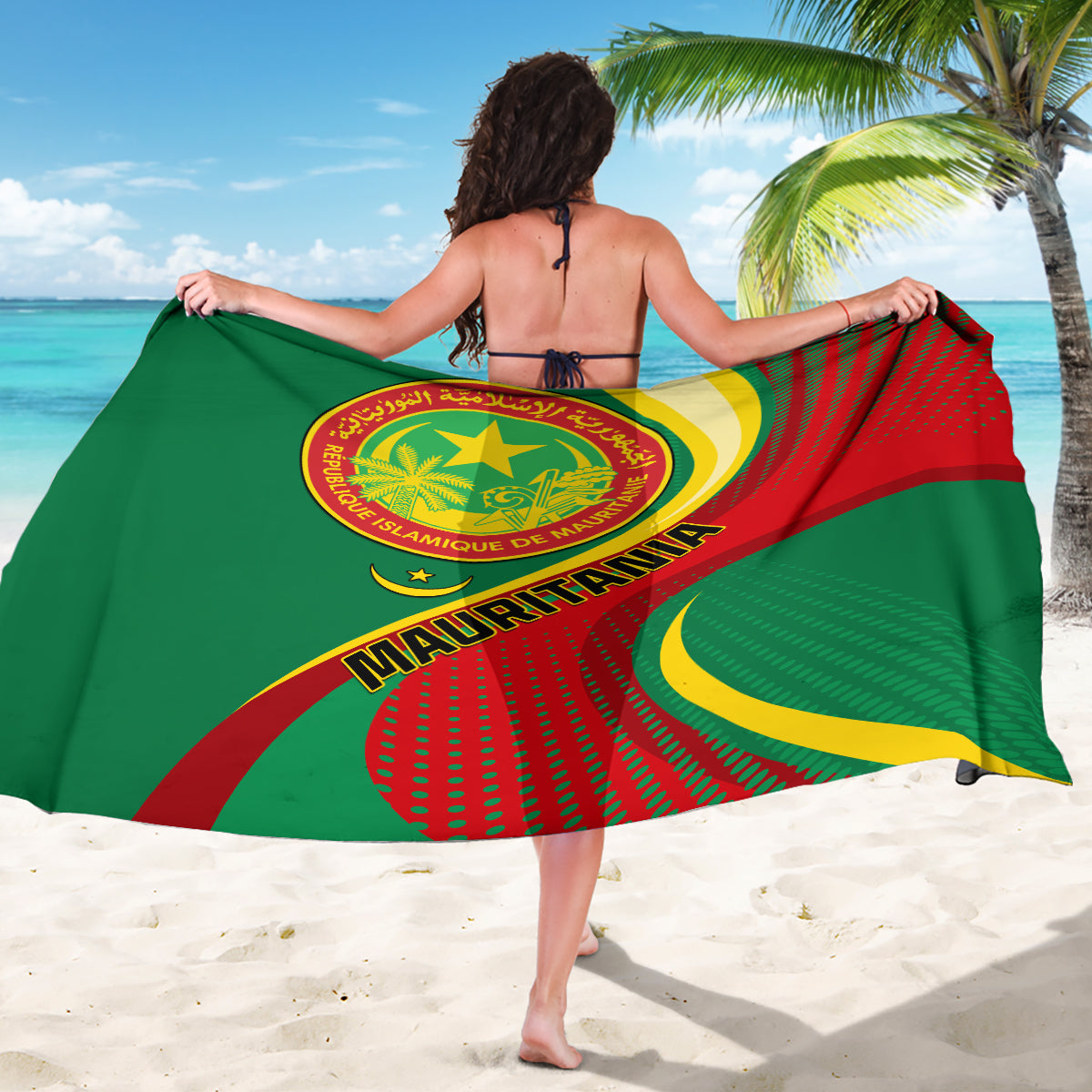 Mauritania Independence Day Sarong Mauritanian Seal Special Version - Wonder Print Shop