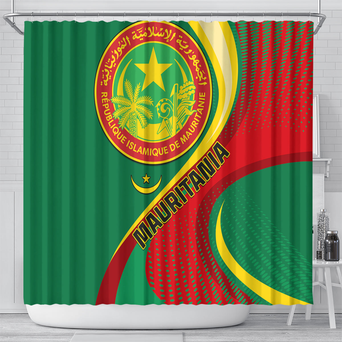 personalised-mauritania-independence-day-shower-curtain-mauritanian-seal-special-version