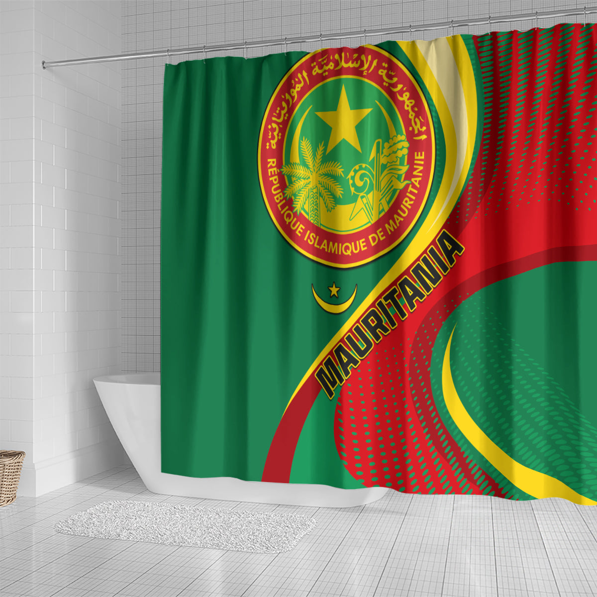 personalised-mauritania-independence-day-shower-curtain-mauritanian-seal-special-version