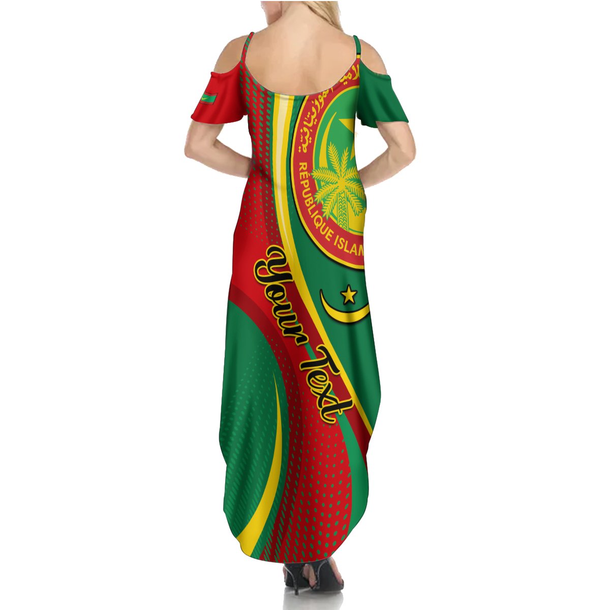 Personalised Mauritania Independence Day Summer Maxi Dress Mauritanian Seal Special Version - Wonder Print Shop
