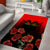 Personalised Albania Independence Day Area Rug Albanian Coat Of Arms With Red Poppy Flower - Wonder Print Shop