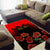 Personalised Albania Independence Day Area Rug Albanian Coat Of Arms With Red Poppy Flower - Wonder Print Shop
