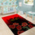 Personalised Albania Independence Day Area Rug Albanian Coat Of Arms With Red Poppy Flower - Wonder Print Shop