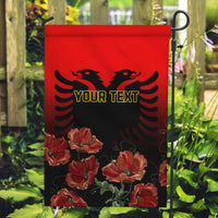 Personalised Albania Independence Day Garden Flag Albanian Coat Of Arms With Red Poppy Flower - Wonder Print Shop