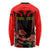 Personalised Albania Independence Day Long Sleeve Shirt Albanian Coat Of Arms With Red Poppy Flower - Wonder Print Shop