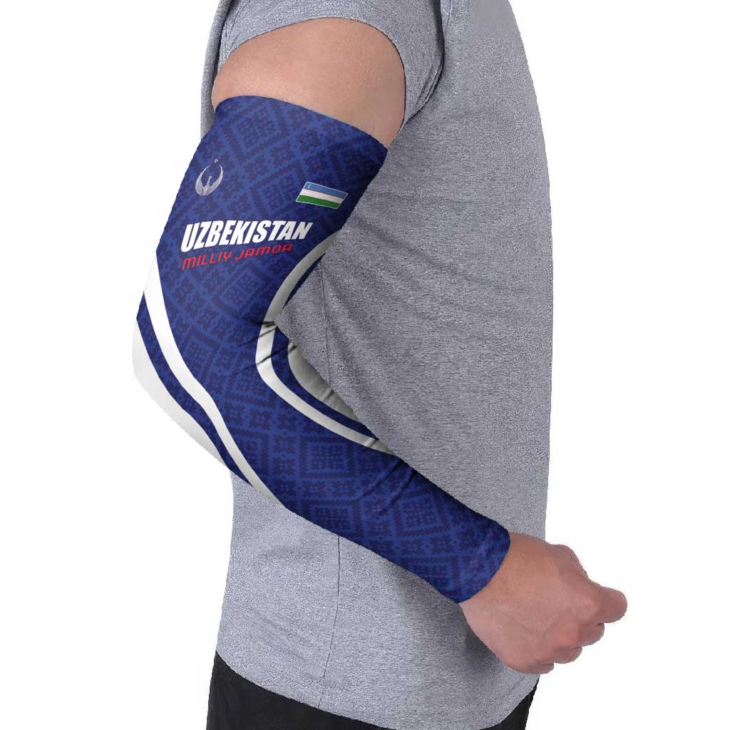 Custom Football Uzbekistan Arm Sleeves Milliy Jamoa Blue Version - Wonder Print Shop