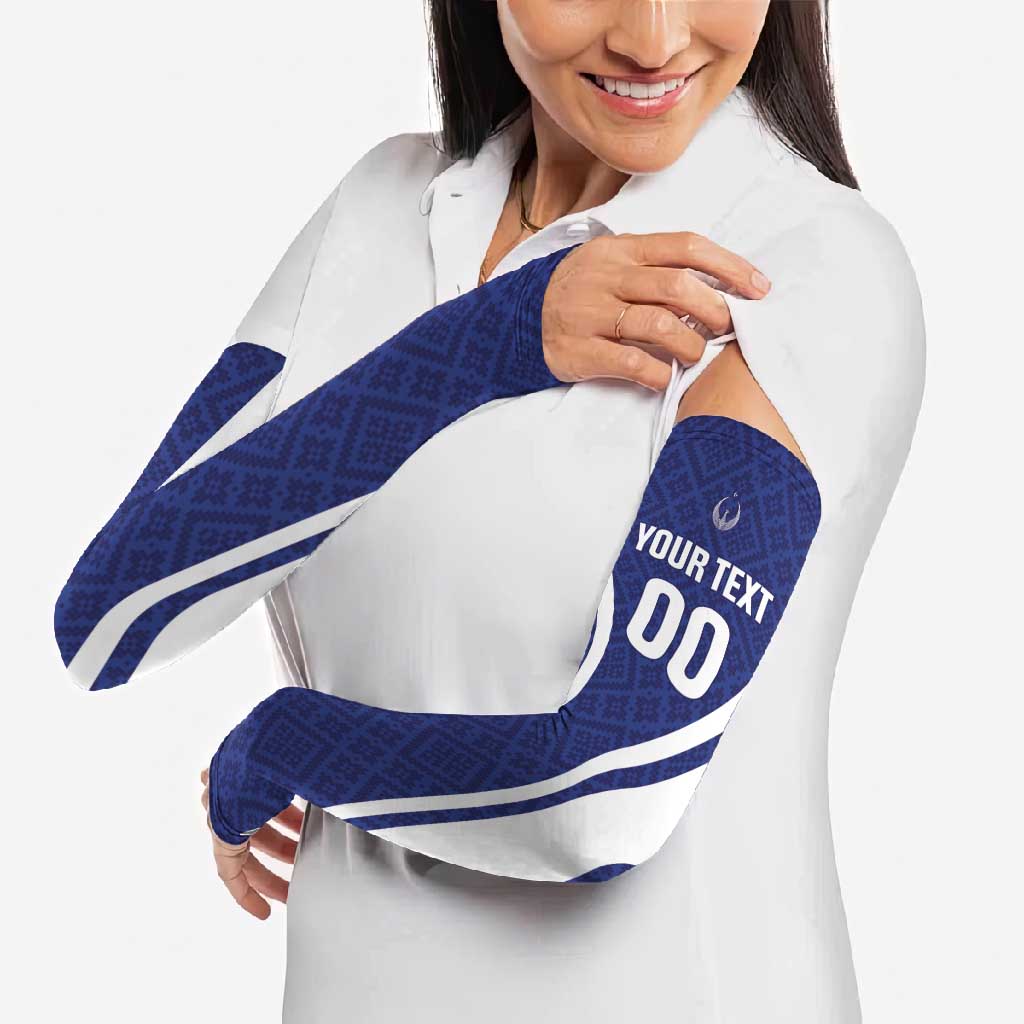 Custom Football Uzbekistan Arm Sleeves Milliy Jamoa Blue Version - Wonder Print Shop