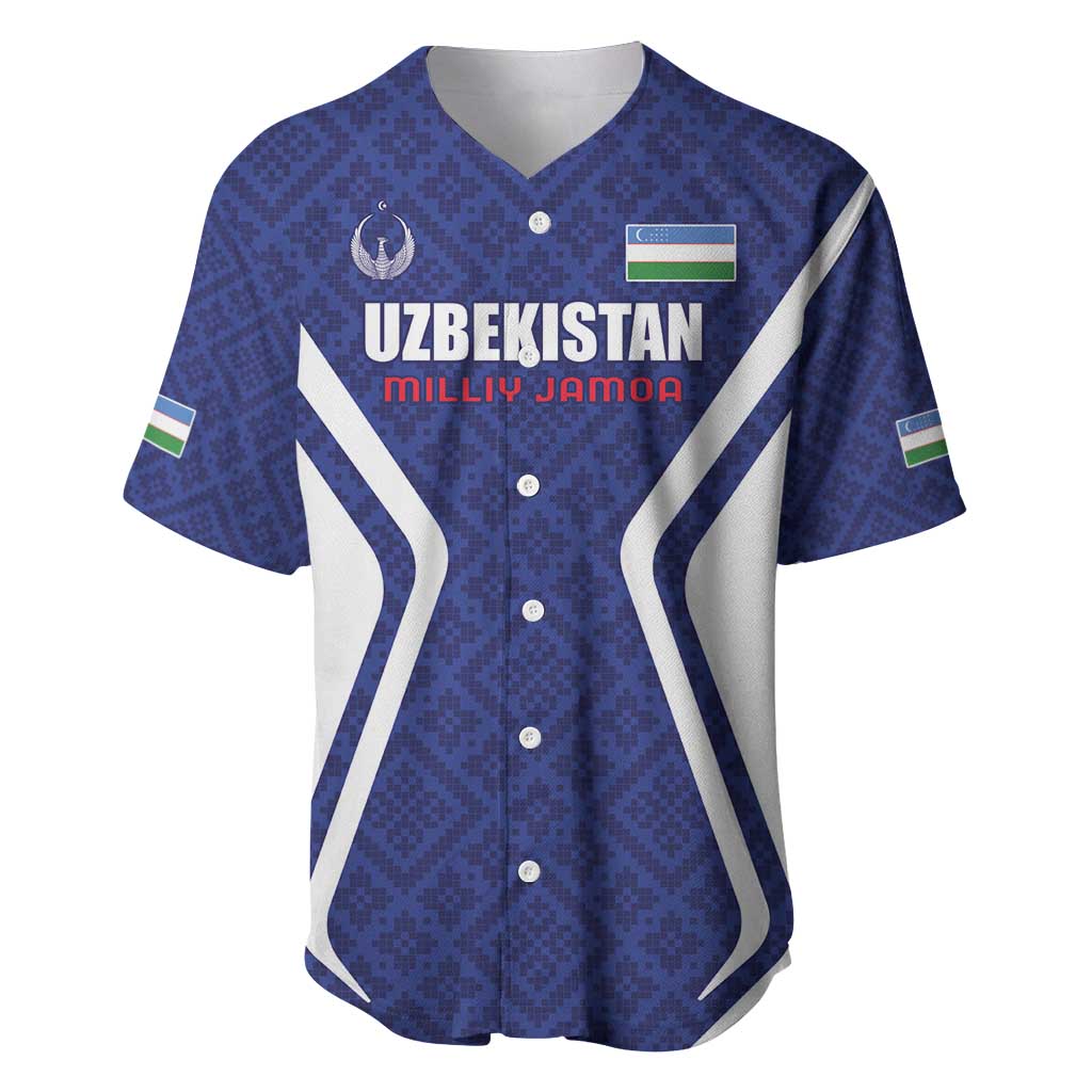 Custom Football Uzbekistan Baseball Jersey Milliy Jamoa Blue Version - Wonder Print Shop