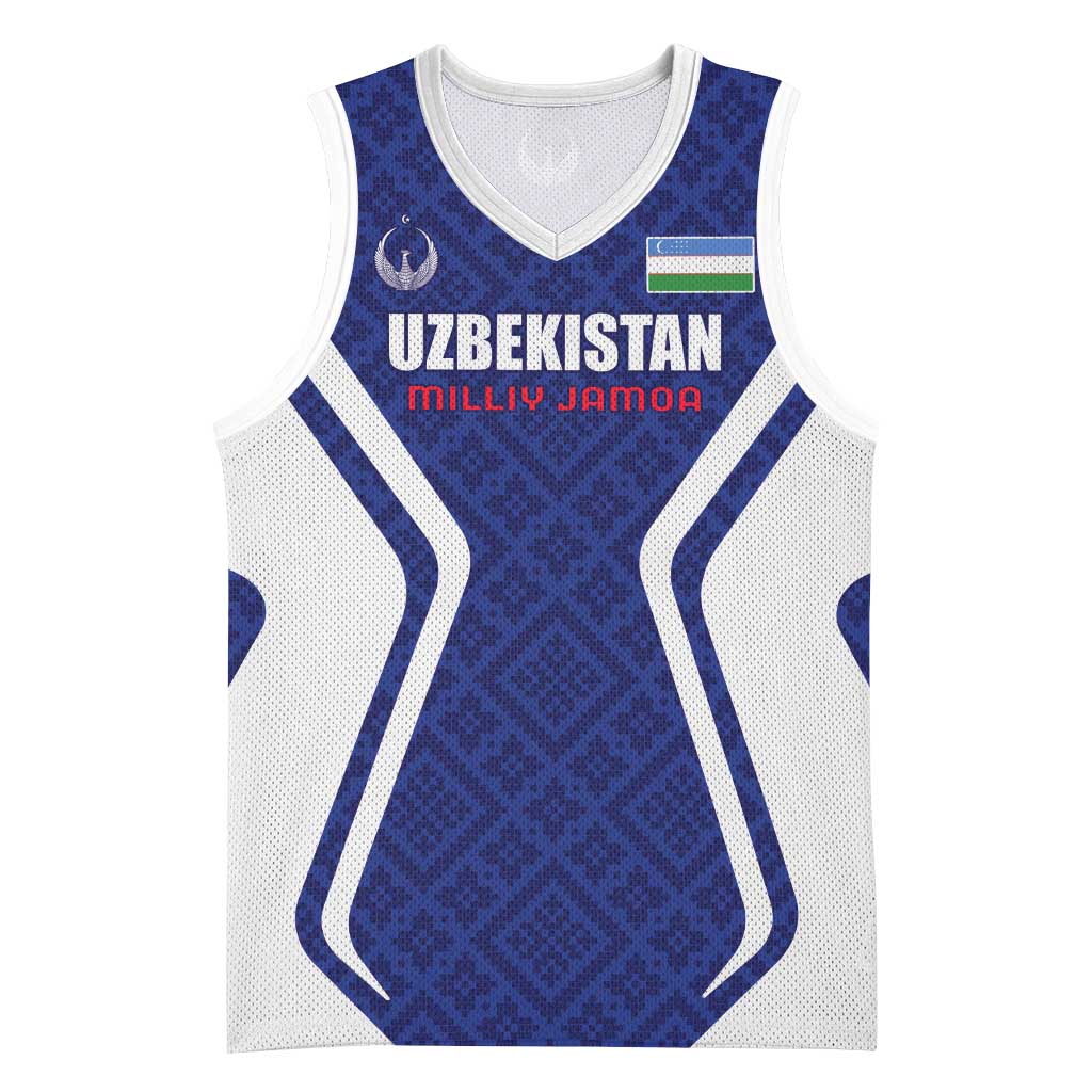 Custom Football Uzbekistan Basketball Jersey Milliy Jamoa Blue Version - Wonder Print Shop