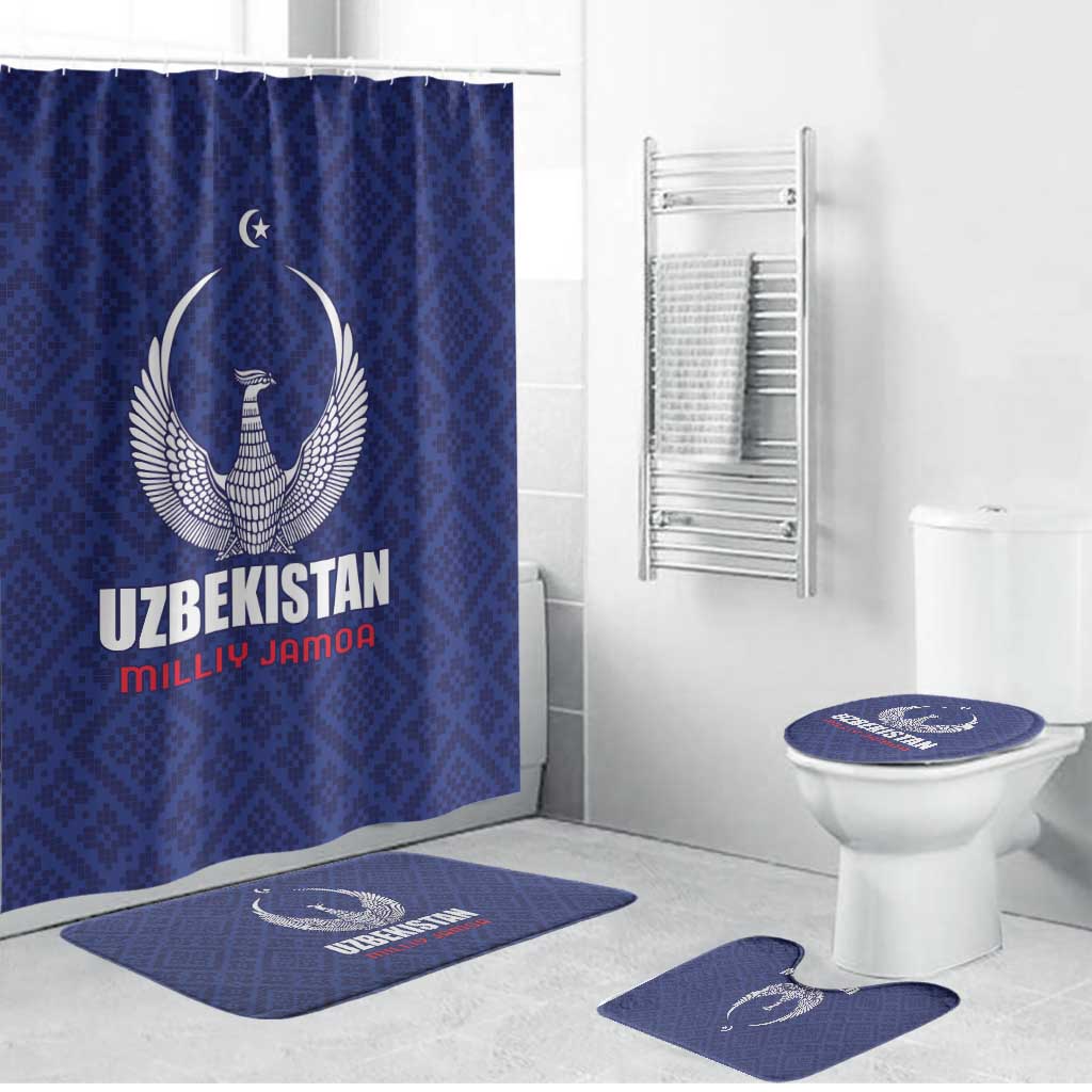 Football Uzbekistan Bathroom Set Milliy Jamoa Blue Version - Wonder Print Shop