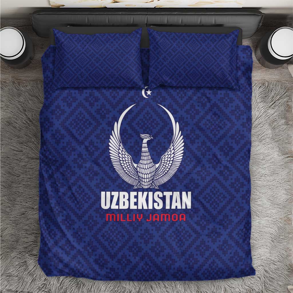Football Uzbekistan Bedding Set Milliy Jamoa Blue Version - Wonder Print Shop