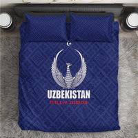 Football Uzbekistan Bedding Set Milliy Jamoa Blue Version - Wonder Print Shop