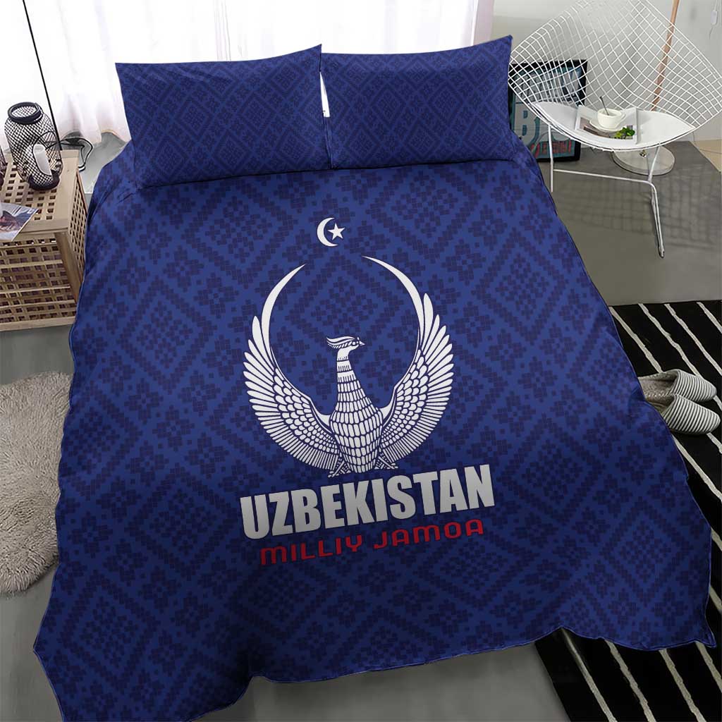 Football Uzbekistan Bedding Set Milliy Jamoa Blue Version - Wonder Print Shop