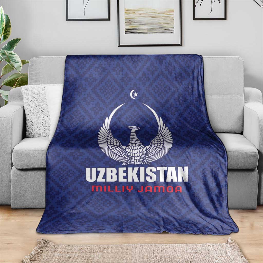 Football Uzbekistan Blanket Milliy Jamoa Blue Version - Wonder Print Shop