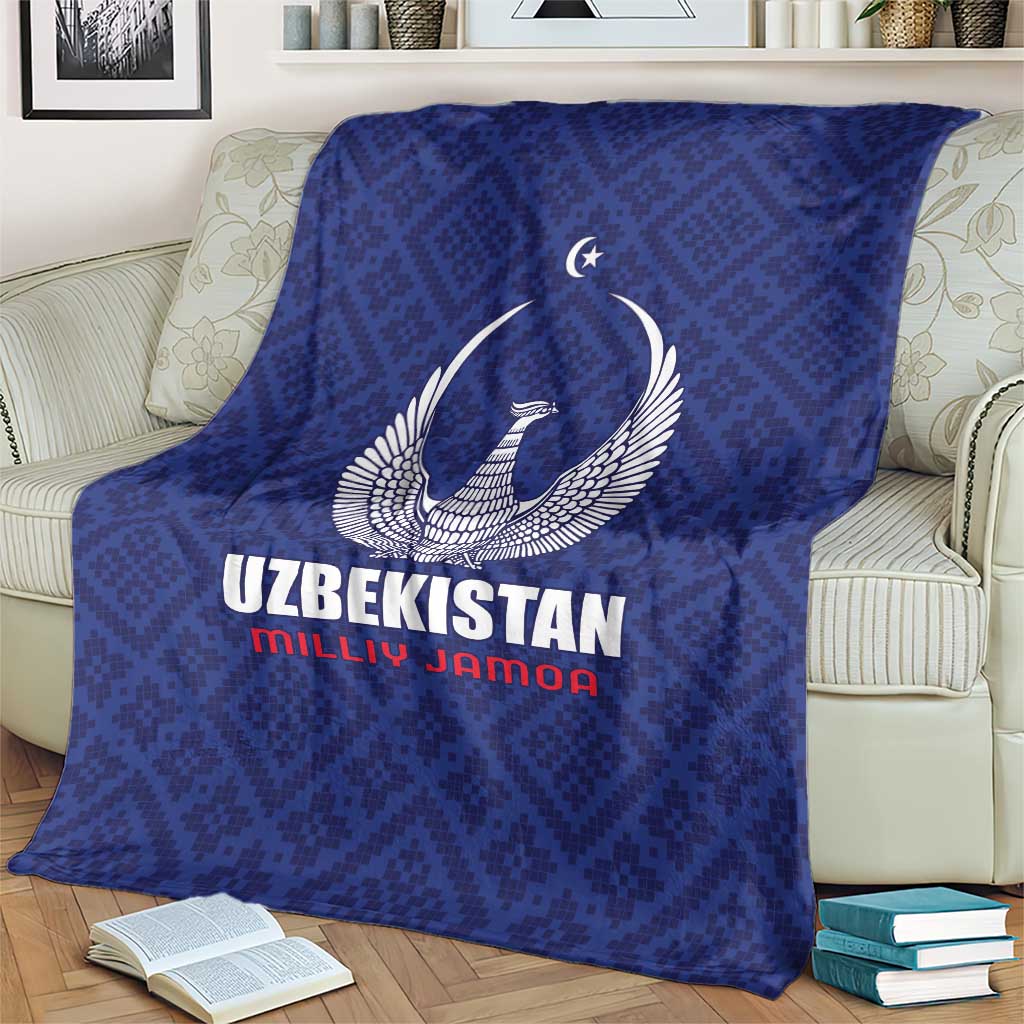 Football Uzbekistan Blanket Milliy Jamoa Blue Version - Wonder Print Shop