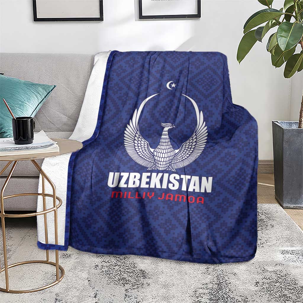 Football Uzbekistan Blanket Milliy Jamoa Blue Version - Wonder Print Shop