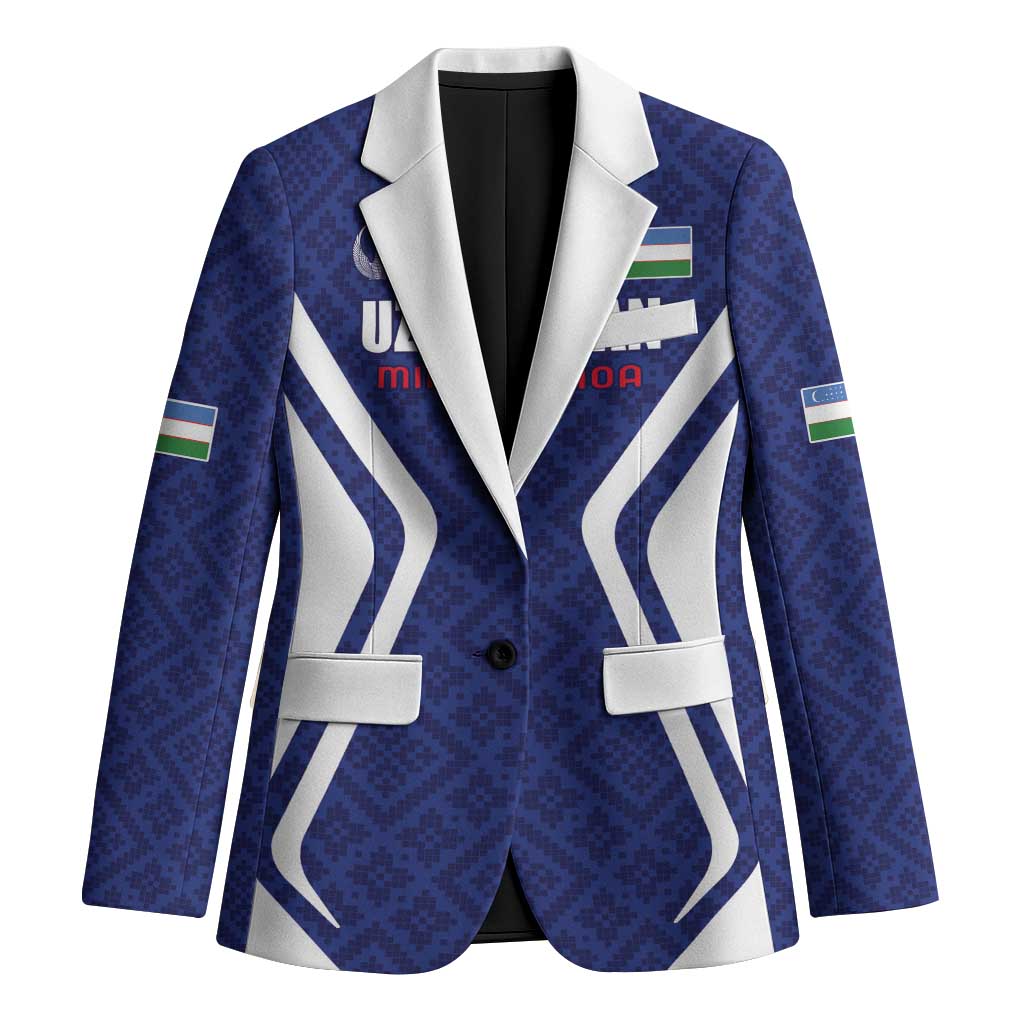 Custom Football Uzbekistan Blazer Milliy Jamoa Blue Version - Wonder Print Shop