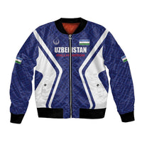 Custom Football Uzbekistan Bomber Jacket Milliy Jamoa Blue Version - Wonder Print Shop