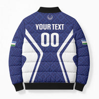 Custom Football Uzbekistan Bomber Puffer Jacket Milliy Jamoa Blue Version - Wonder Print Shop