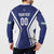 Custom Football Uzbekistan Button Sweatshirt Milliy Jamoa Blue Version - Wonder Print Shop