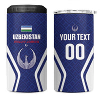 Custom Football Uzbekistan 4 in 1 Can Cooler Tumbler Milliy Jamoa Blue Version - Wonder Print Shop