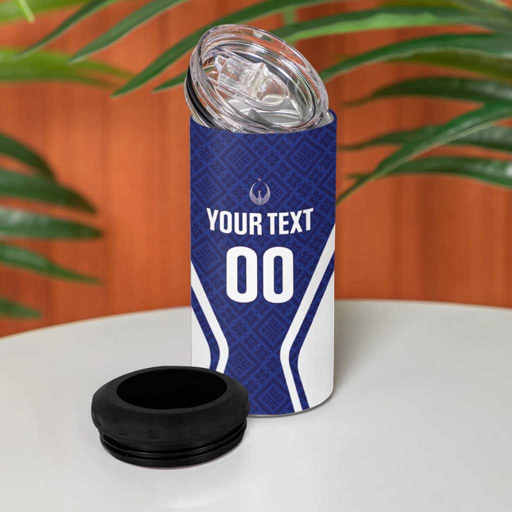 Custom Football Uzbekistan 4 in 1 Can Cooler Tumbler Milliy Jamoa Blue Version - Wonder Print Shop