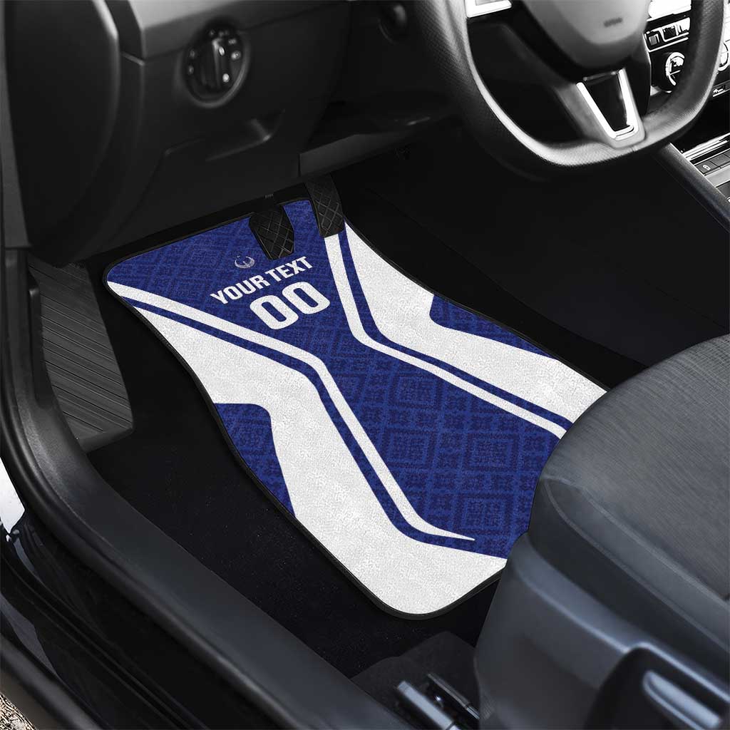 Custom Football Uzbekistan Car Mats Milliy Jamoa Blue Version - Wonder Print Shop