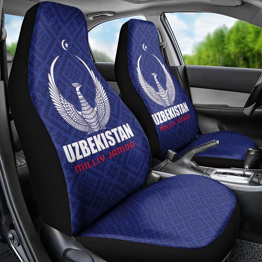 Football Uzbekistan Car Seat Cover Milliy Jamoa Blue Version - Wonder Print Shop