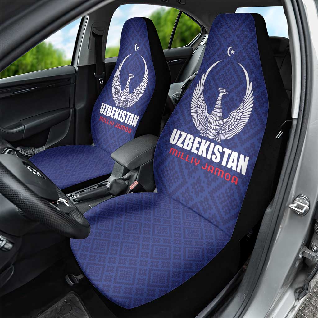 Football Uzbekistan Car Seat Cover Milliy Jamoa Blue Version - Wonder Print Shop