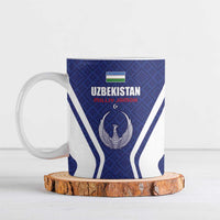 Custom Football Uzbekistan Ceramic Mug Milliy Jamoa Blue Version - Wonder Print Shop