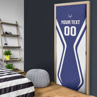 Custom Football Uzbekistan Door Cover Milliy Jamoa Blue Version - Wonder Print Shop