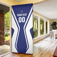 Custom Football Uzbekistan Door Cover Milliy Jamoa Blue Version - Wonder Print Shop