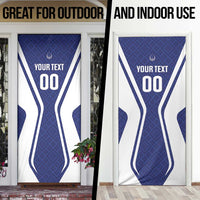 Custom Football Uzbekistan Door Cover Milliy Jamoa Blue Version - Wonder Print Shop
