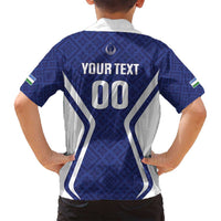 Custom Football Uzbekistan Family Matching Long Sleeve Bodycon Dress and Hawaiian Shirt Milliy Jamoa Blue Version - Wonder Print Shop