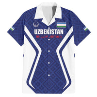 Custom Football Uzbekistan Family Matching Long Sleeve Bodycon Dress and Hawaiian Shirt Milliy Jamoa Blue Version - Wonder Print Shop