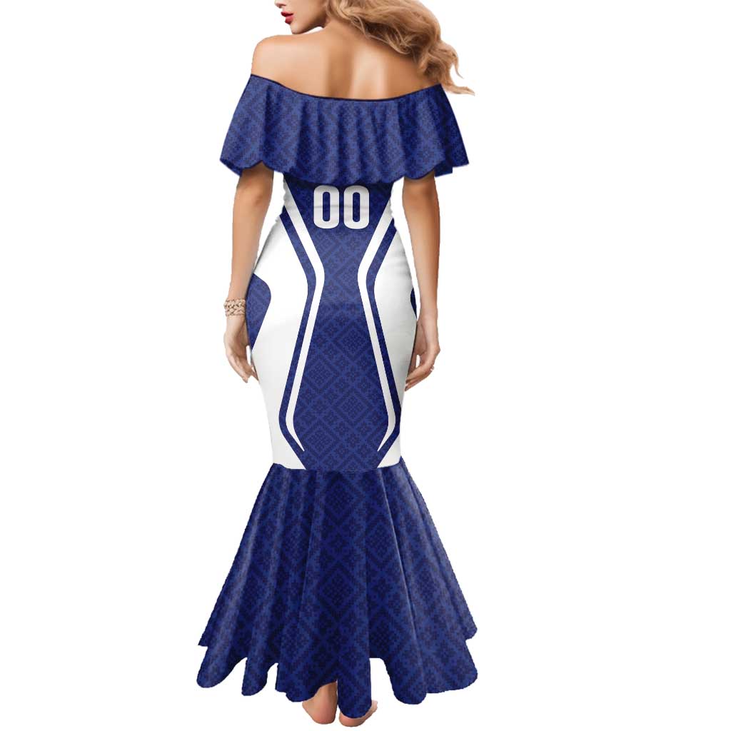 Custom Football Uzbekistan Family Matching Mermaid Dress and Hawaiian Shirt Milliy Jamoa Blue Version - Wonder Print Shop